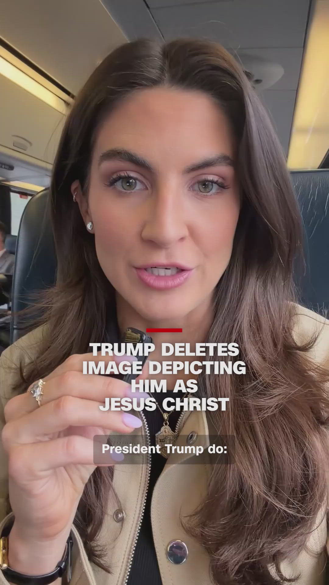 A screenshot of a news article about Trump posting a religious AI image