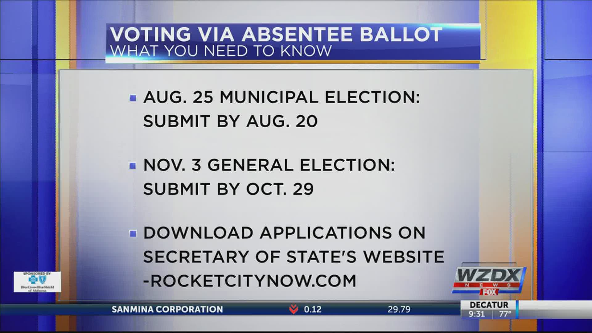 If you're concerned about spreading or contracting COVID-19, Secretary of State John H. Merrill suggests you apply for an absentee ballot.