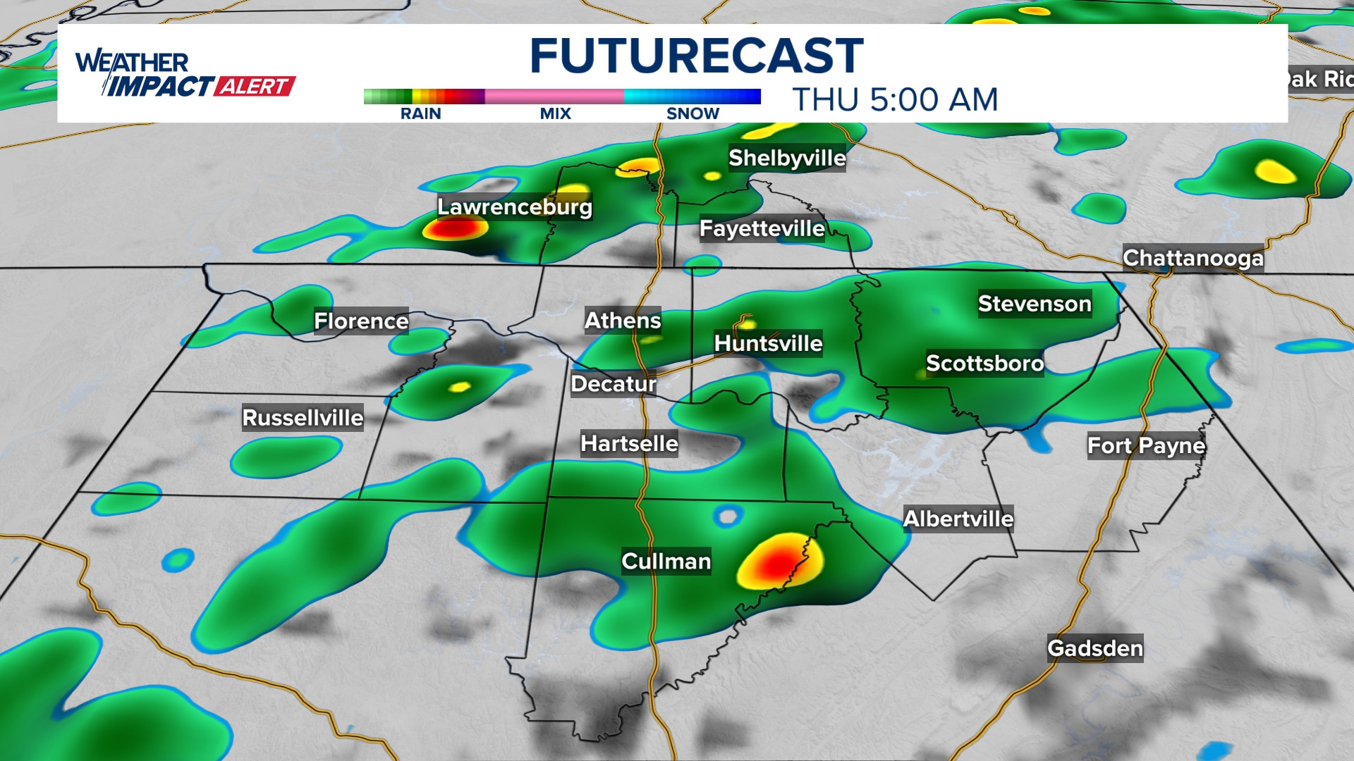 Showers and storms are possible on Thanksgiving.