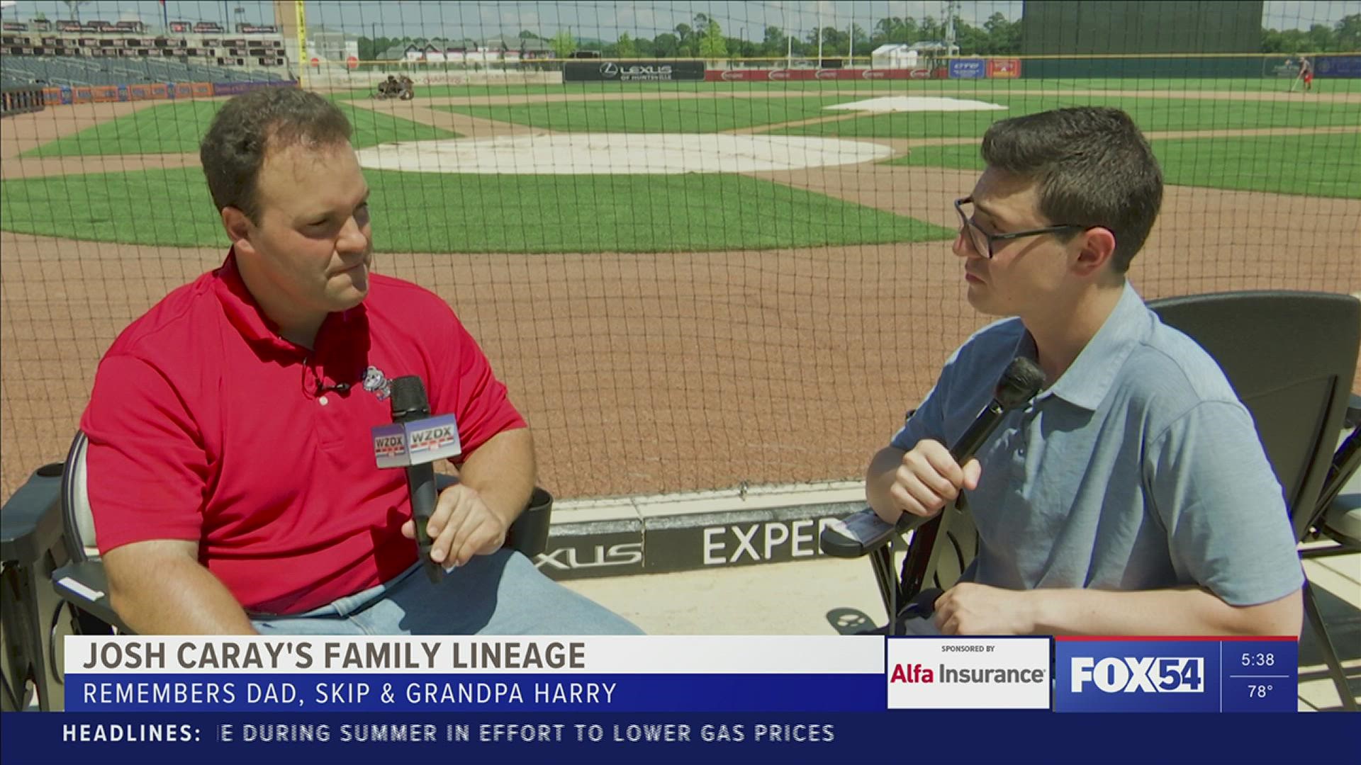 Josh Caray on family lineage: Remembers Dad, Skip and Grandpa Harry Caray.
