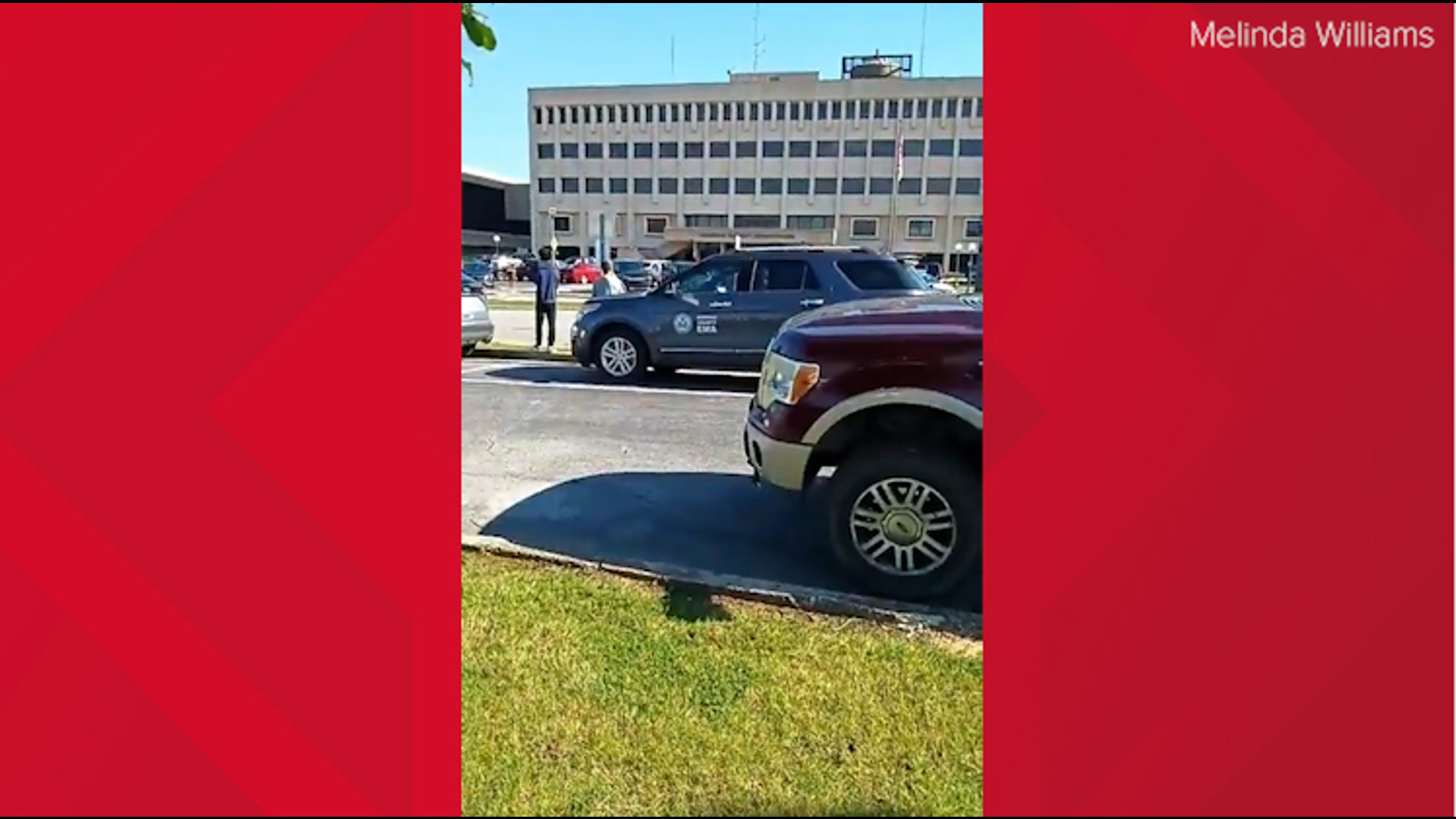 Exclusive footage of the evacuation at the Morgan County Courthouse following a bomb threat on Thursday. Credit: Melinda Williams