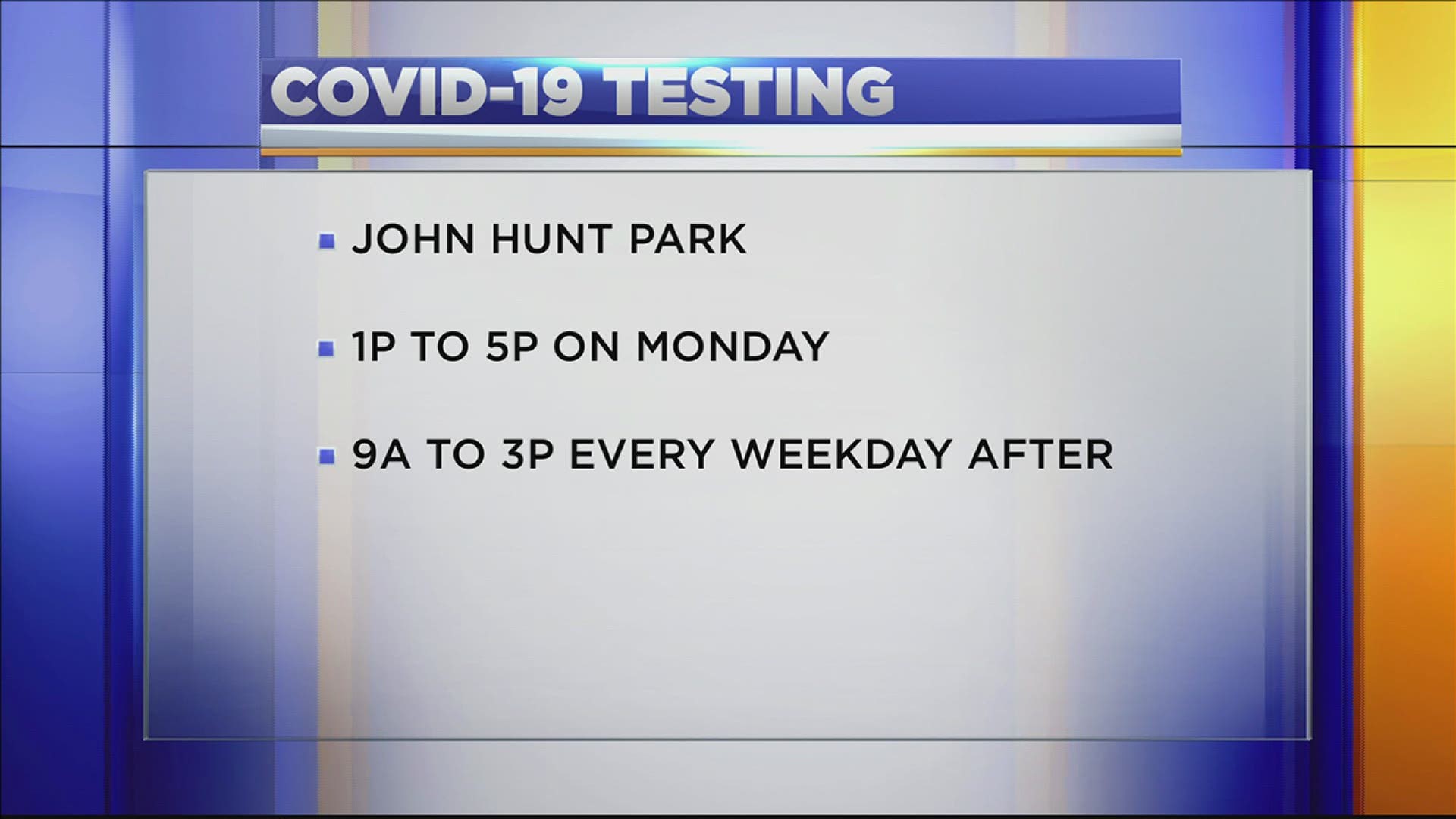 Drive-through COVID-19 testing opens
Monday, July 6, at 1 p.m.