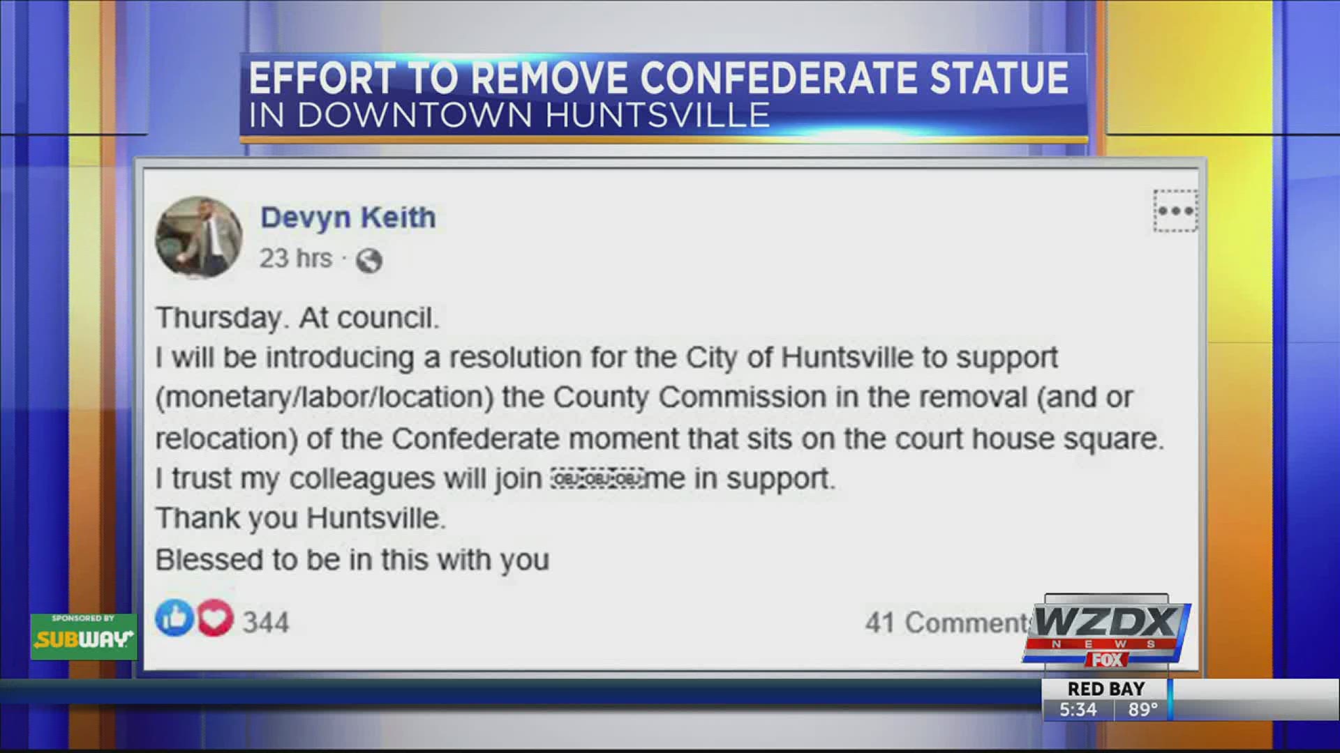 Local leaders and organizations have spoken up in favor of removing the statue in the courthouse square.