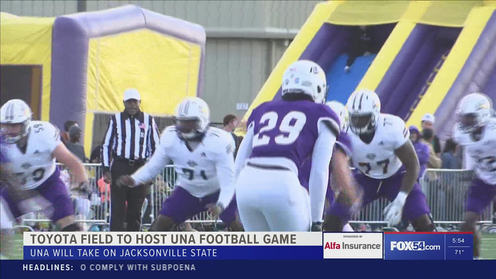 The UNA Lions football program announced partnership with Toyota Field. Team will host Jacksonville State on October 15th.