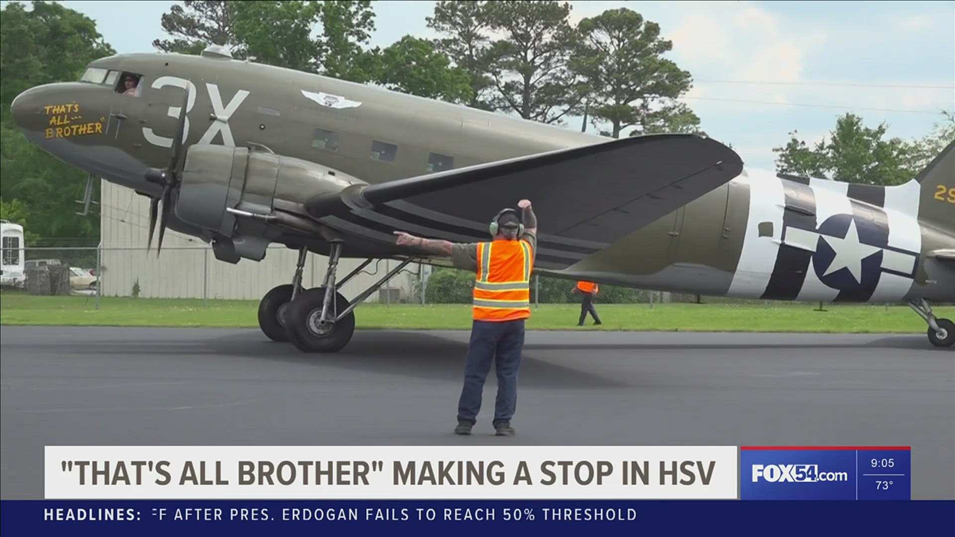 The C-47 "That's All Brother" will be in Huntsville through May 17 for public tours.