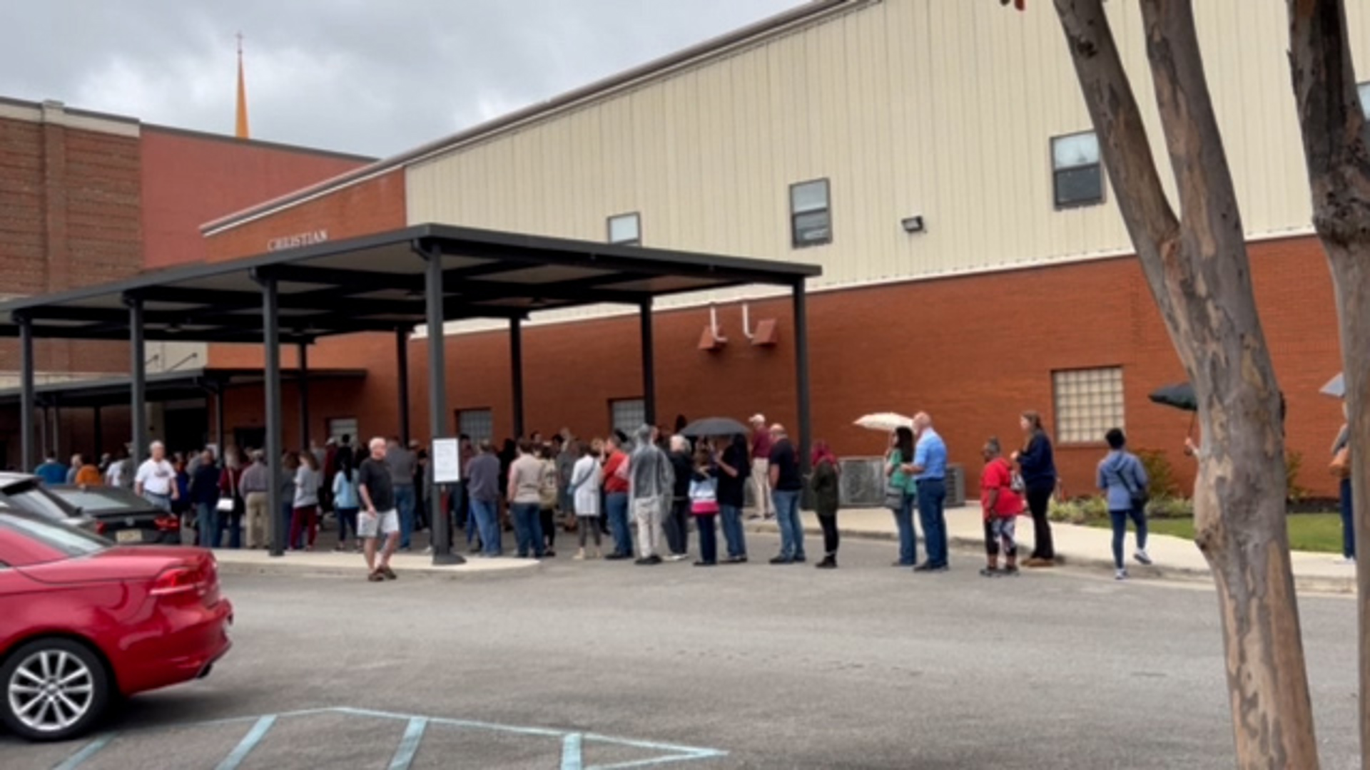 Election Day at Mt. Zion Church in Harvest is in full swing! Watch as voters line up and wait to cast their ballots.