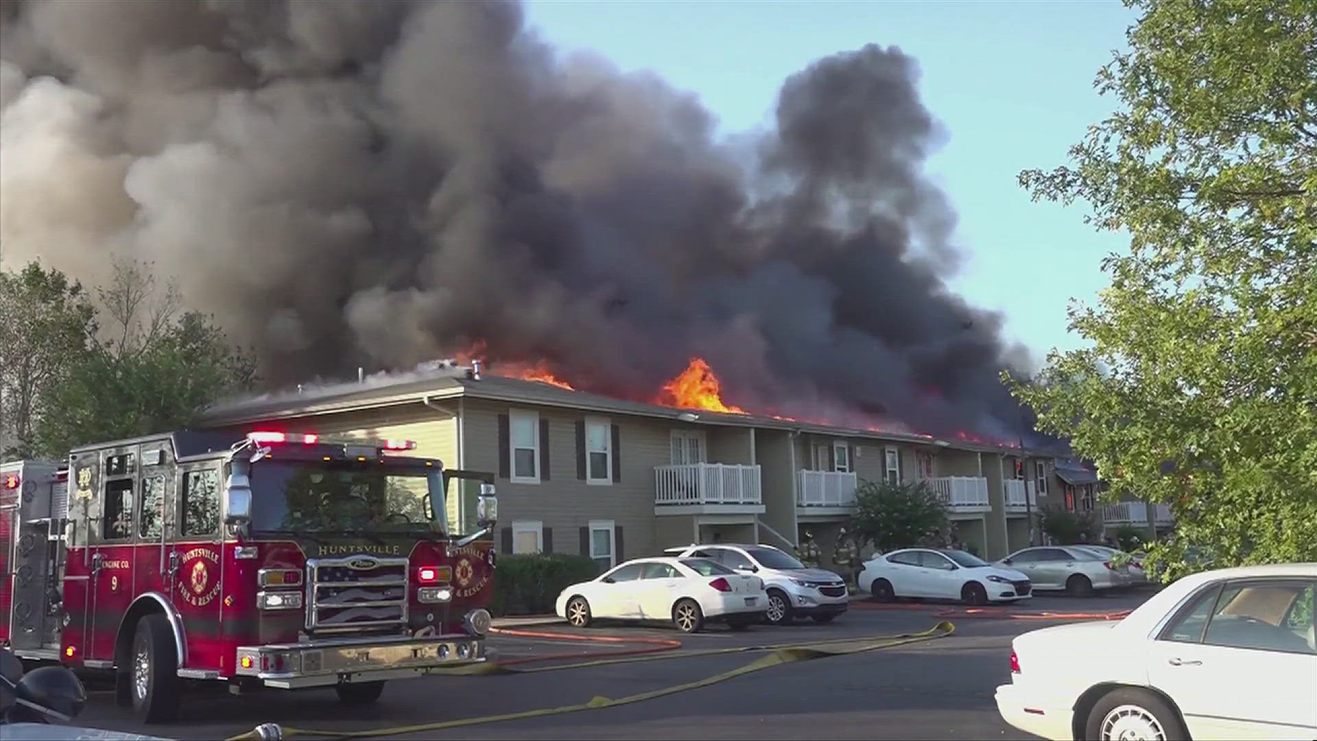 Officials say one person was taken to the hospital during a fire at the Fern Parc Apartments on Monday.