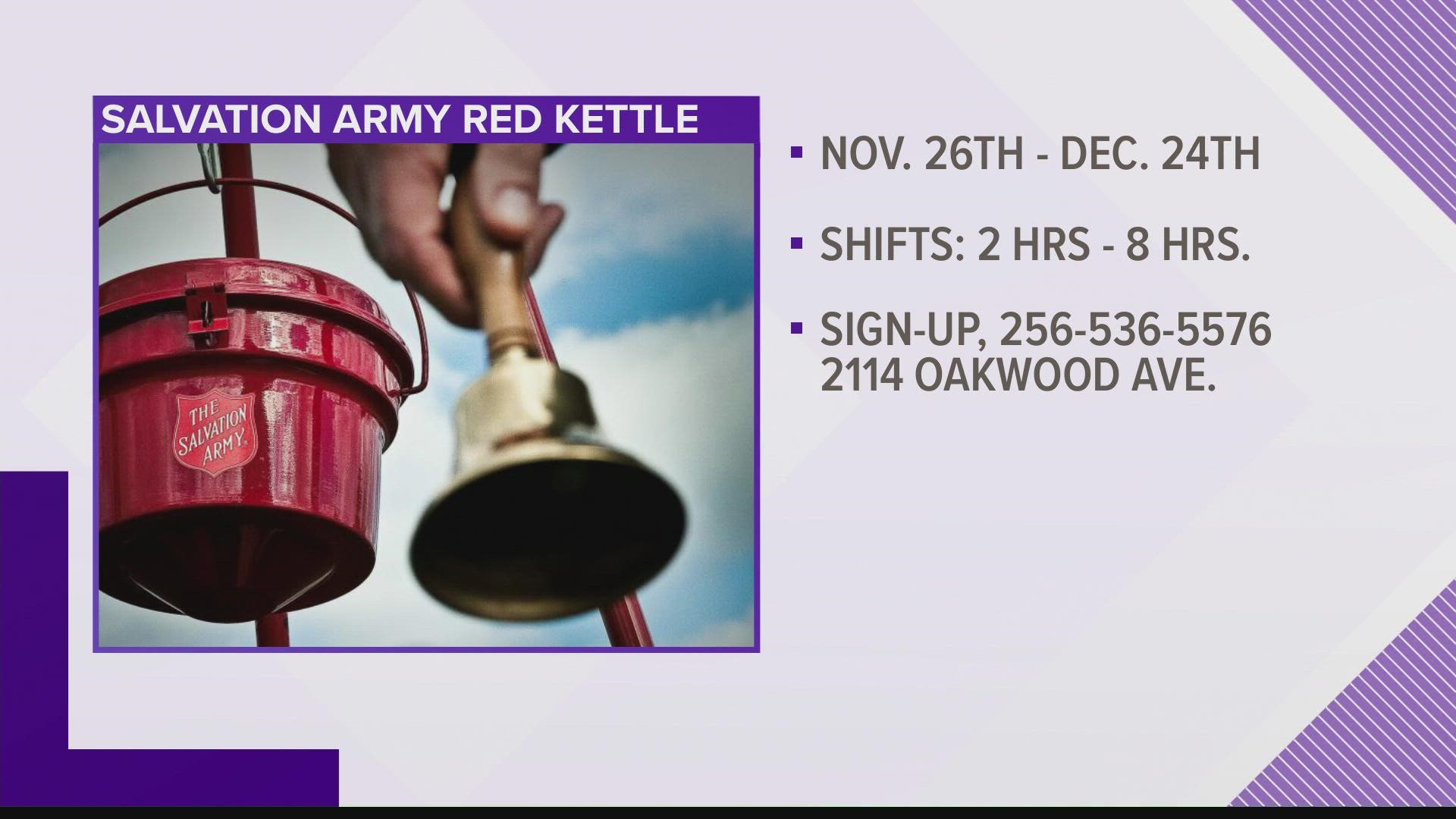 Volunteers are needed to staff Red Kettles and ring bells across the Tennessee Valley.