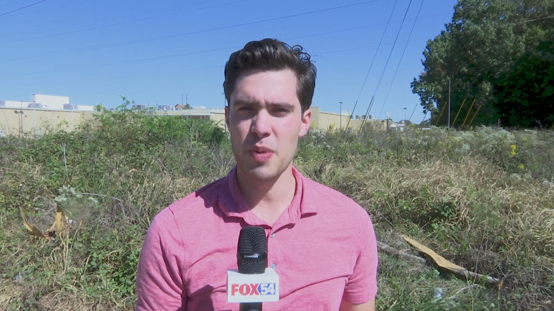 FOX54 News' Simon Williams gives fire safety and prevention tips after a fire levels a wooded area behind a Kroger in Decatur.