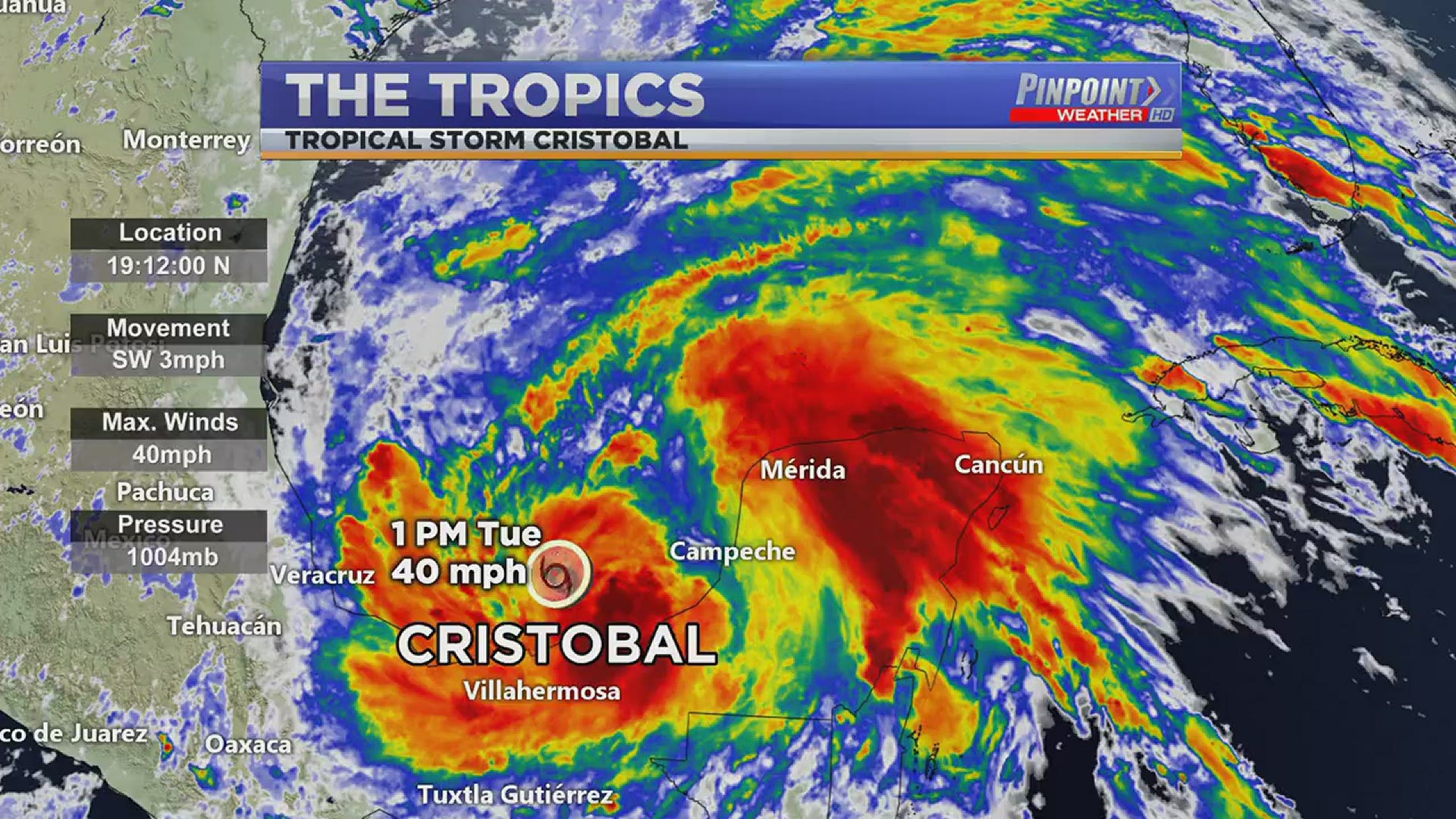 Cristobal will move very slowly over the next few days