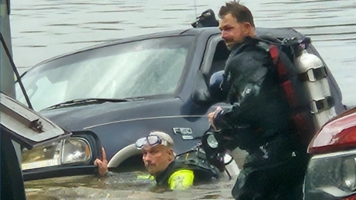 Truck, trailer recovered from river after Sunday afternoon incident
