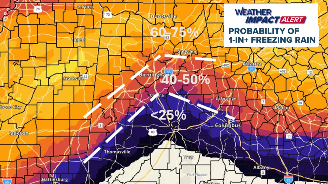 Across Alabama: Here's a breakdown on how the weekend winter storm will affect different parts of the state