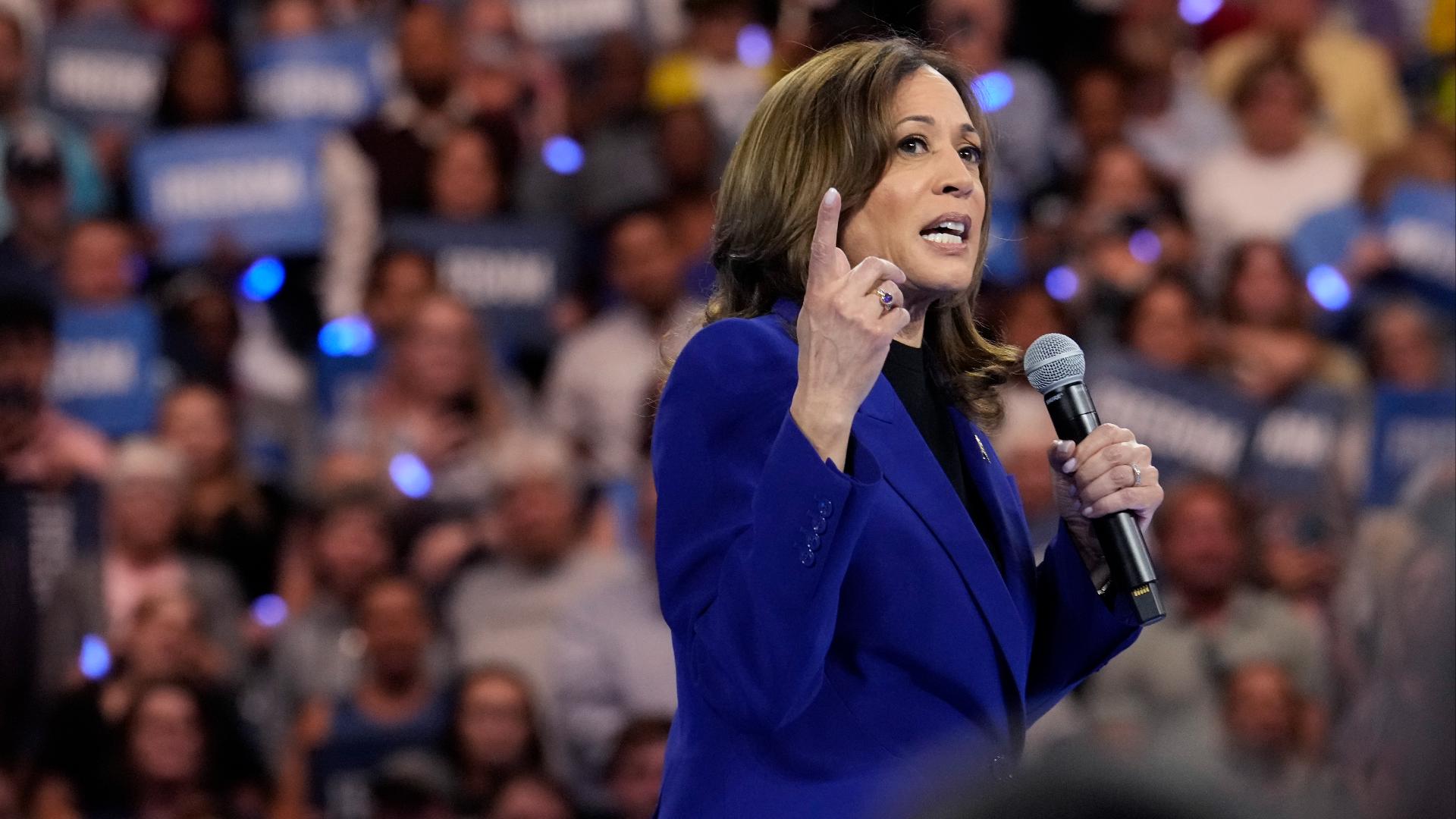 The ad underscores a core message of Harris's campaign -- freedom on abortion rights, freedom from gun violence and freedom “not just to get by, but to get ahead."