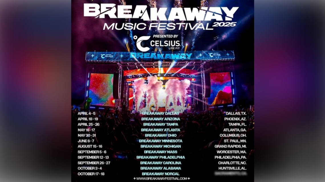 Breakaway Music Festival adds Huntsville for 2025 tour