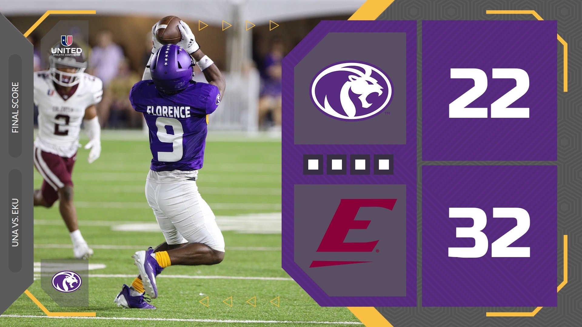 Despite 348 passing yards from Noah Walters, the UNA Lions dropped their second straight game at home, this time to Eastern Kentucky