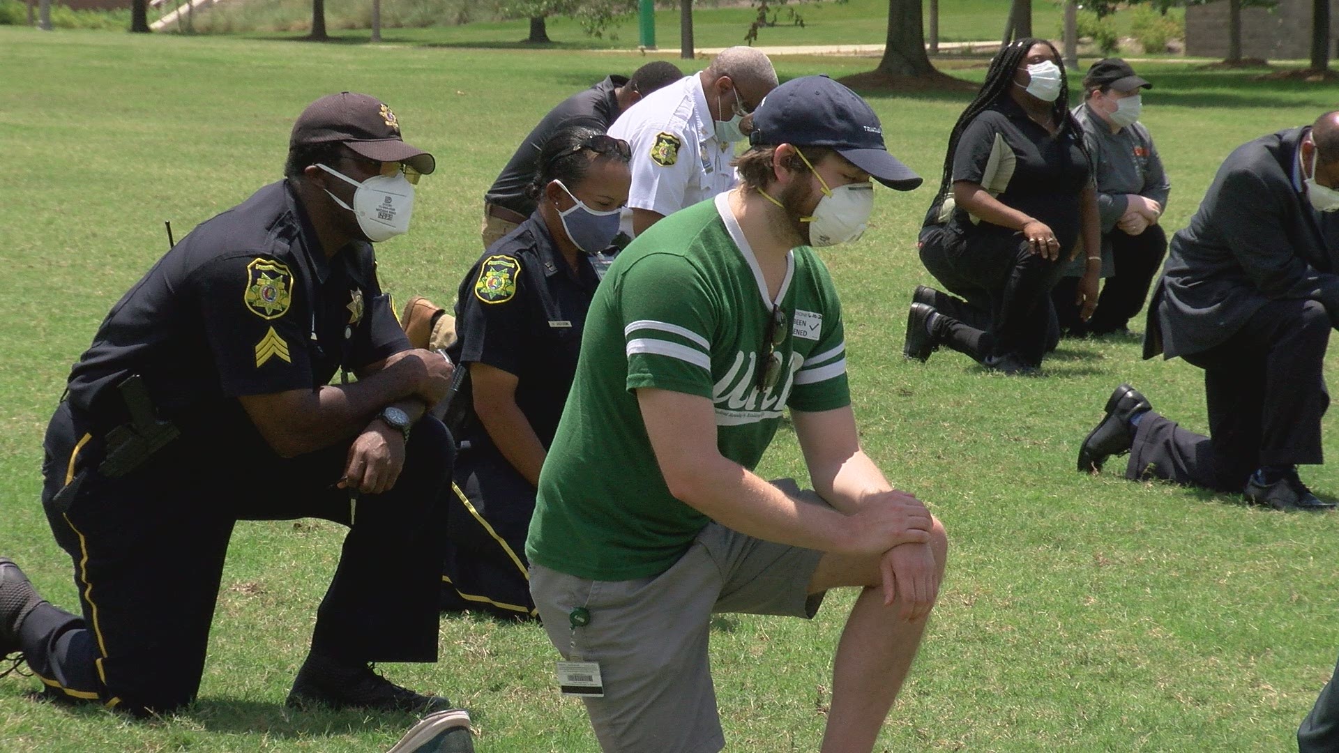 Professionals with UAB Student Affairs knelt for 8 minutes 46 seconds to demonstrate their commitment to diversity.