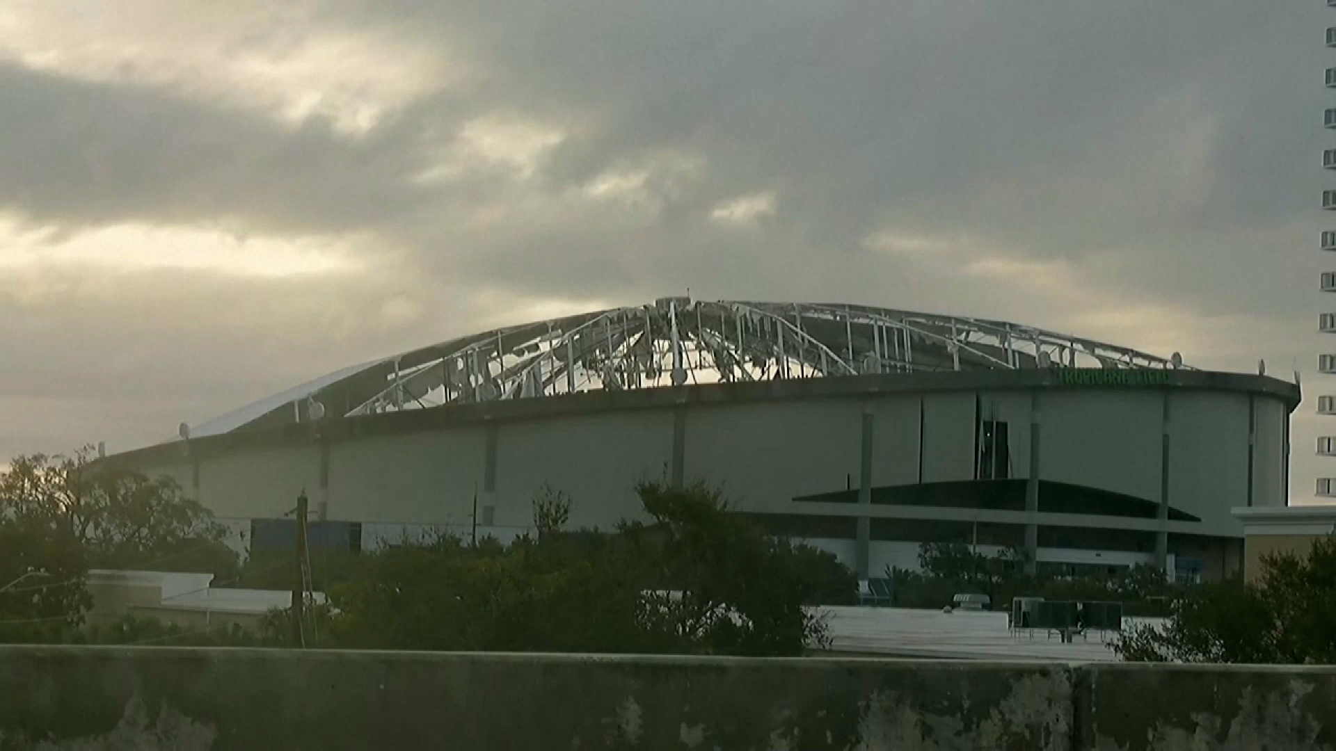 Hurricane Milton slams into St. Petersburg, causing significant damage to Tropicana Field, home of the Tampa Bay Rays