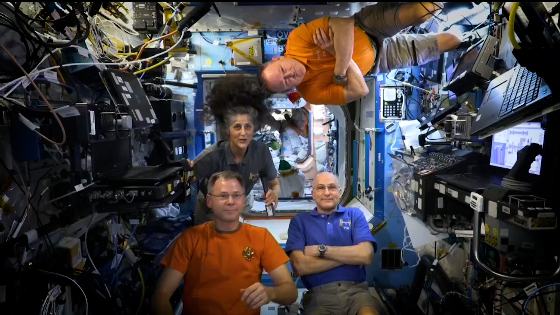 Astronauts Suni Williams, Nick Hague, Butch Wilmore and Don Pettit sent their Thanksgiving plans down to earth aboard the International Space Station.