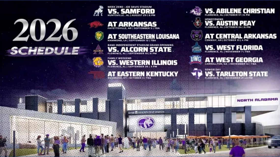 UNA adds West Florida to 2026 football schedule