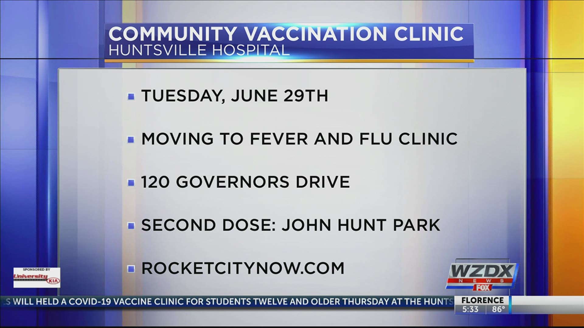 The Huntsville Hospital Community COVID-19 Vaccine Clinic is moving to the Huntsville Hospital Fever & Flu Clinic.