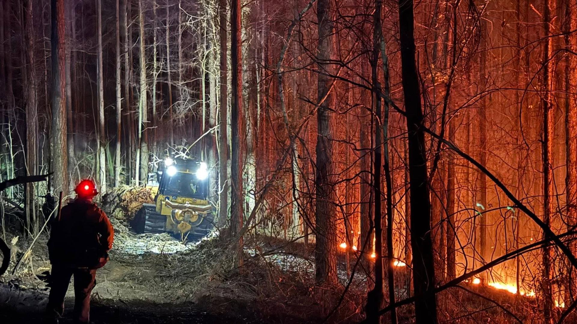 Logging Fire Rescue Firefighters and forestry officials contain 20-acre woods fire in ...