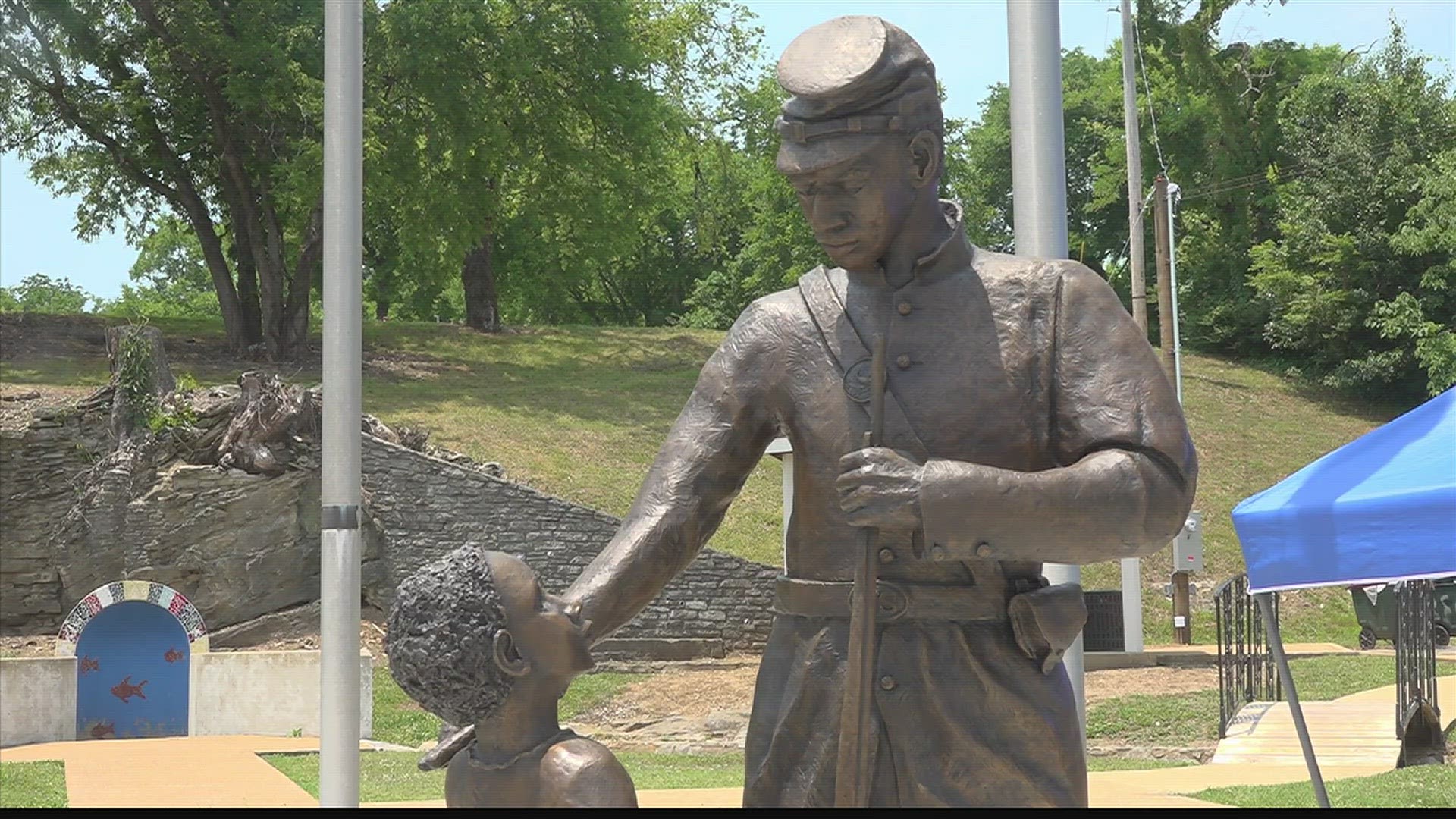 Titled 'Resurrection of Valor,' the monument acknowledges the area's past regarding race, and offers hope moving forward.