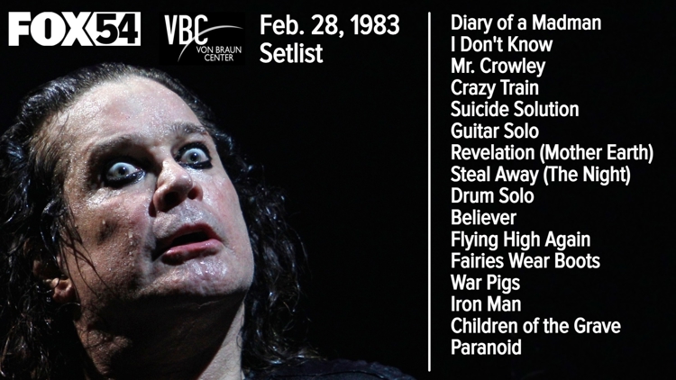 ozzy osbourne last show setlist