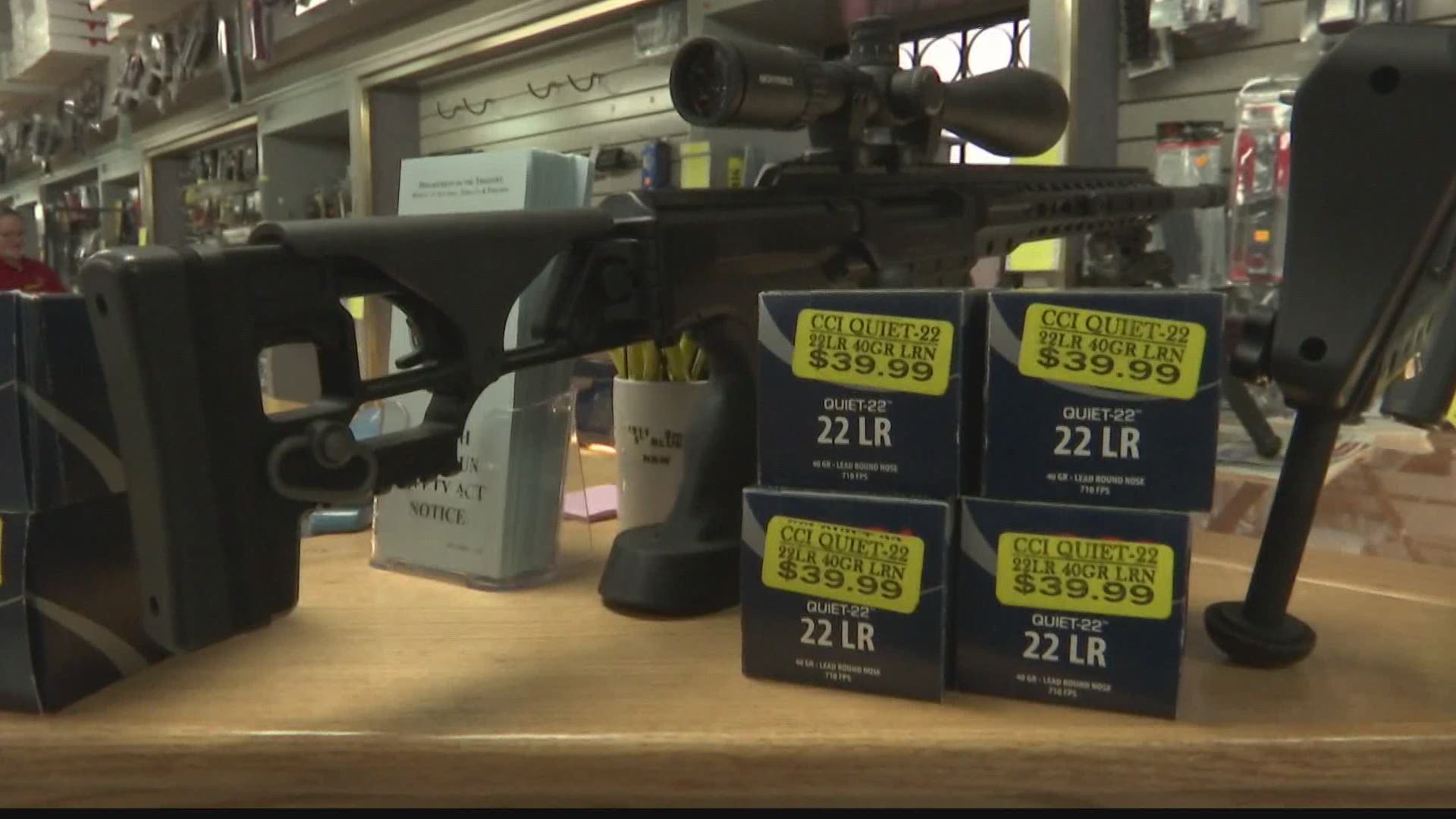 While many stores are hurting financially, that's not the case for a local gun shop.