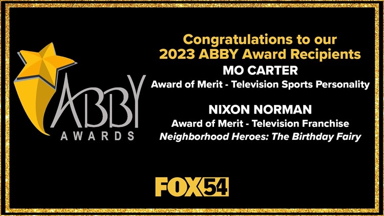 Nixon Norman and Mo Carter receive Awards of Merit at the 2023 Abby Awards Banquet