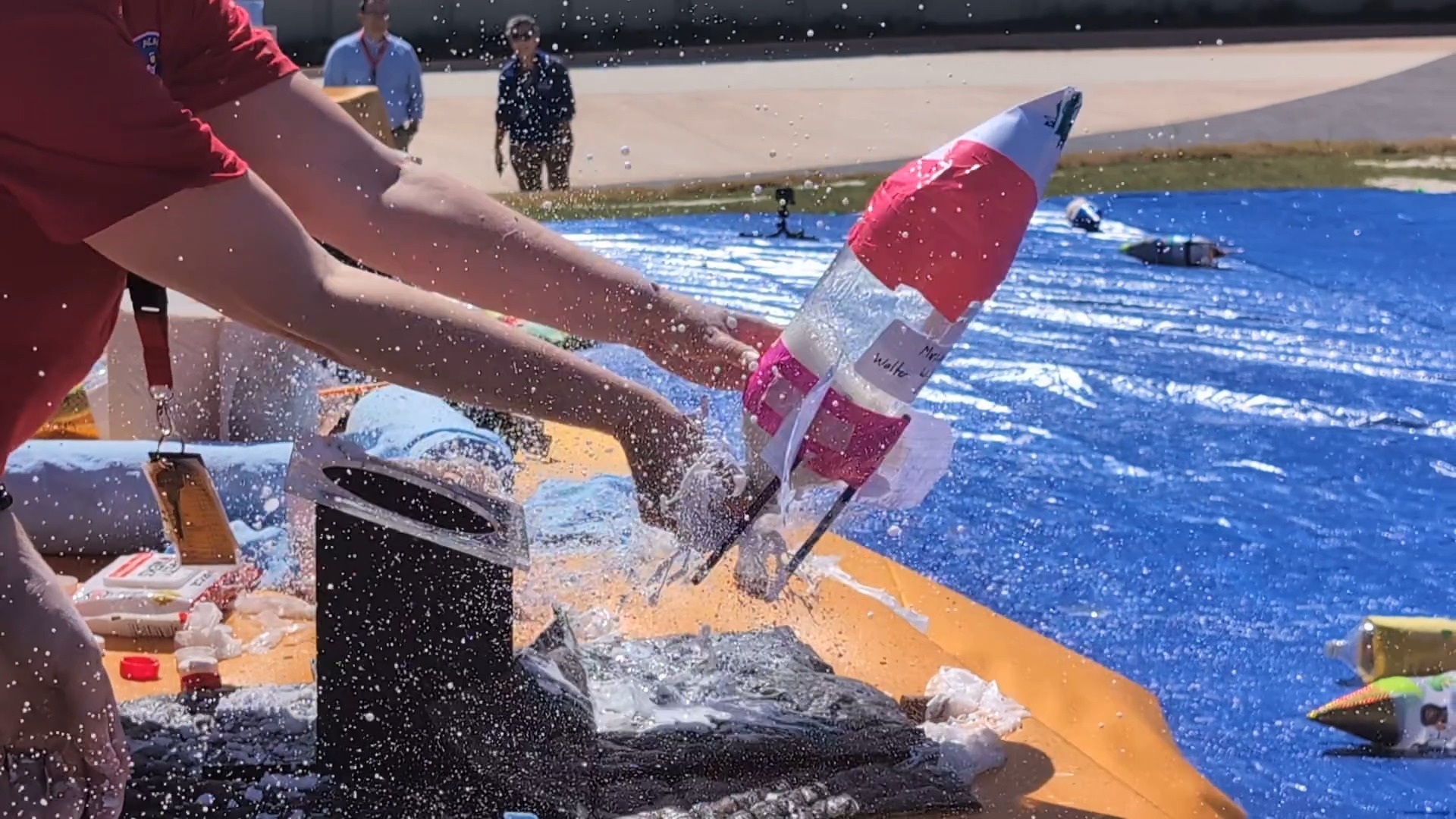 About 900 students and teachers from six Huntsville-area schools took part in 'Baking Soda Rocket Day' at the U.S. Space and Rocket Center.