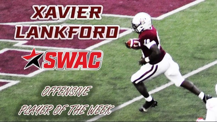 Lankford earns SWAC Offensive Player of the Week honors