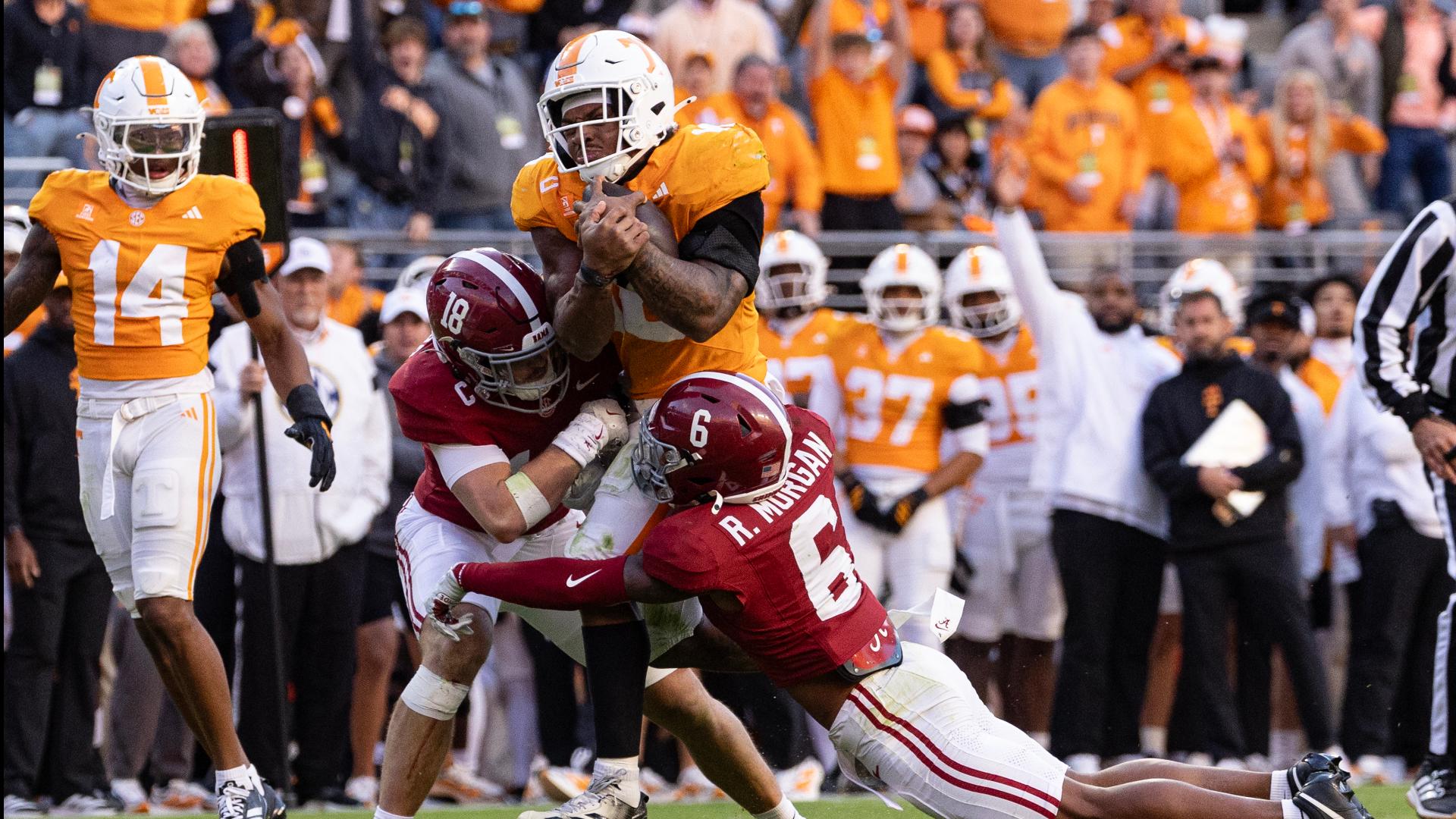 Alabama falls seven spots to No. 13 in AP Top 25 after loss to Tennessee; Auburn unranked