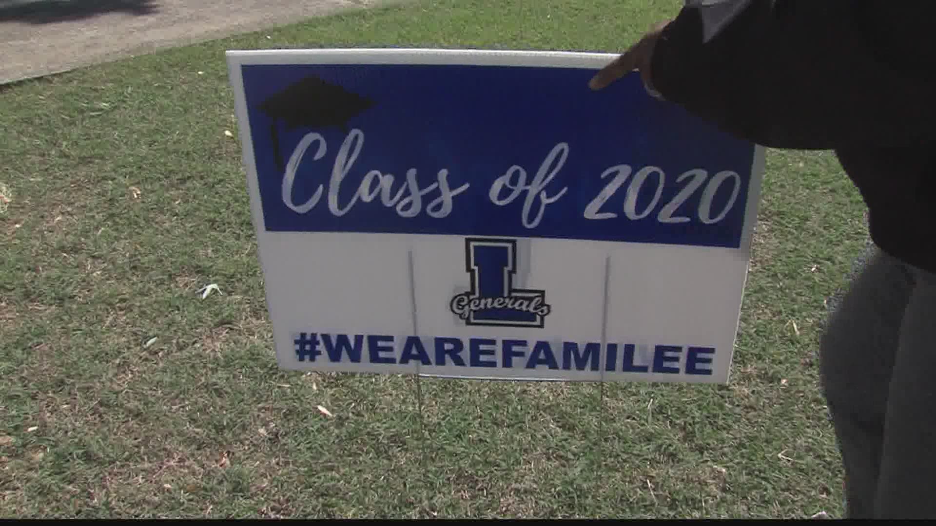 Teachers at Lee High School in Huntsville are celebrating the class of 2020!