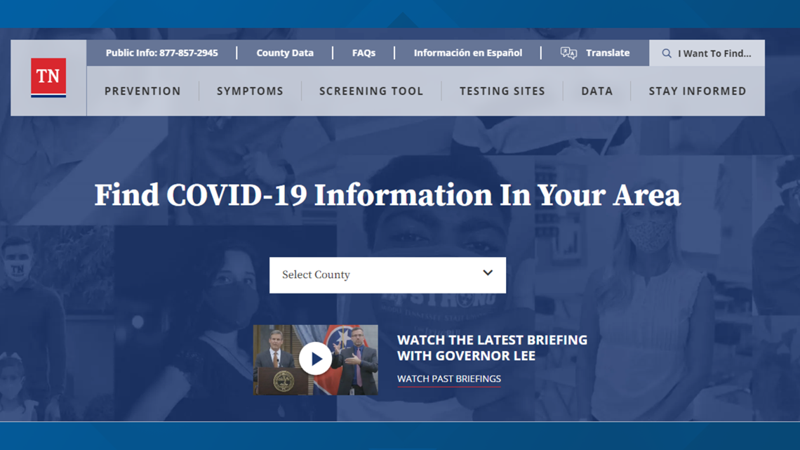 COVID19 in Tennessee Coronavirus information website launched