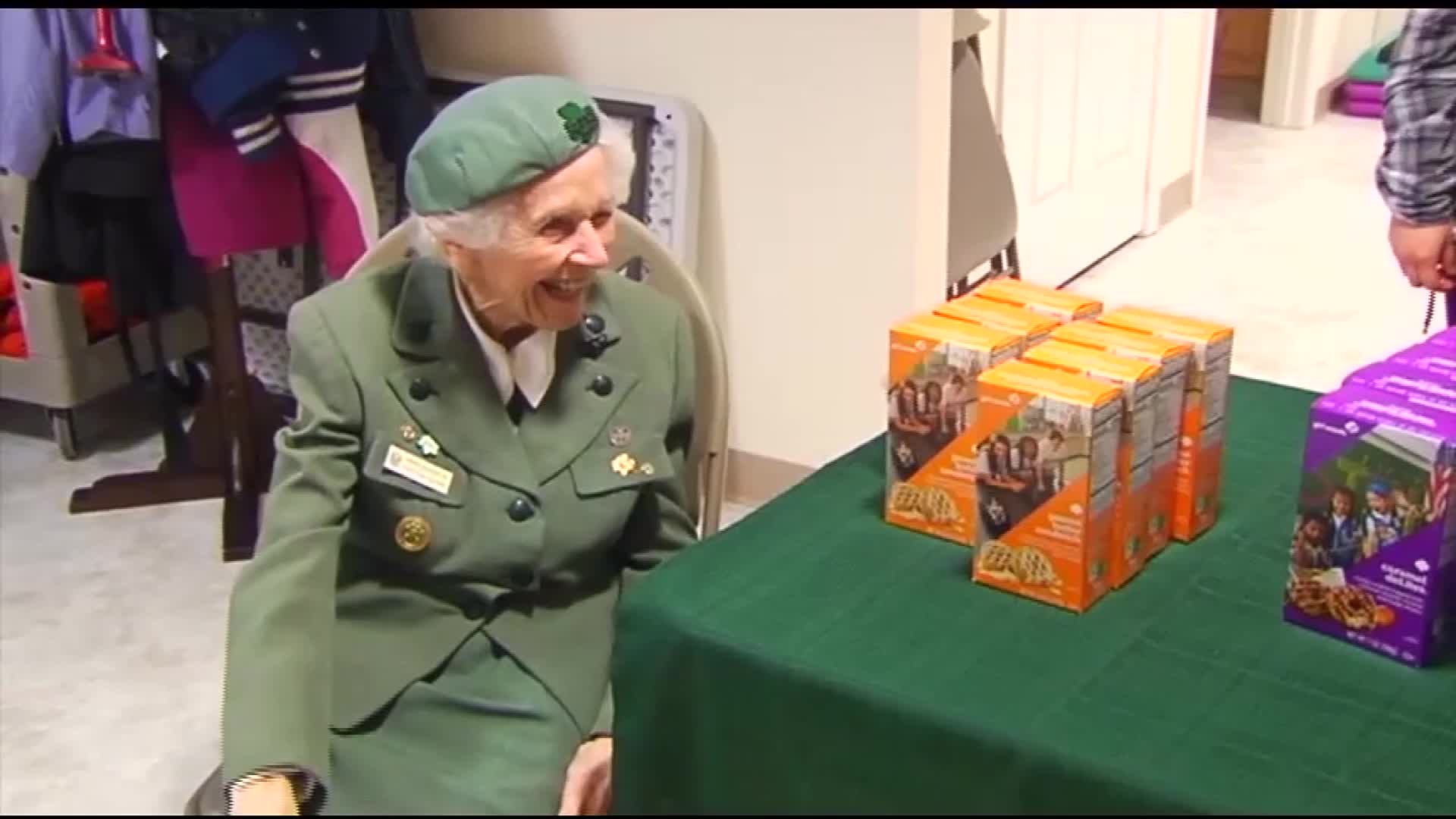 To this day, 98-year-old Ronnie Backenstoe wears the Girl Scout uniform with pride. And around this time of year, you start to see the uniforms everywhere as young girls sell those oh-so irresistible cookies.