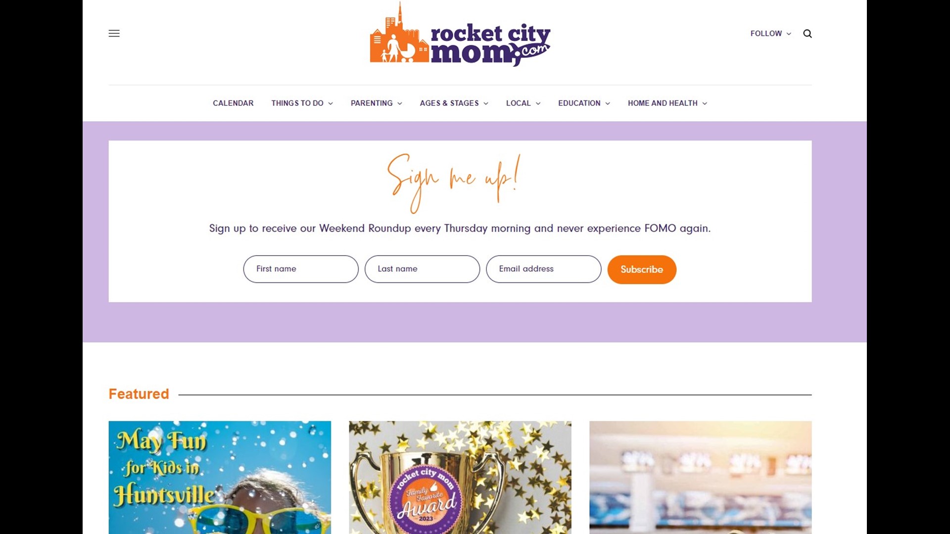 Rocket City Mom parenting website launches River City Mom
