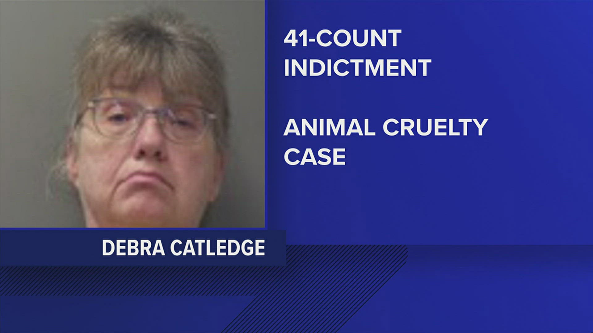 Debra Catledge is accused of leaving several dozen animals on her property to die.
