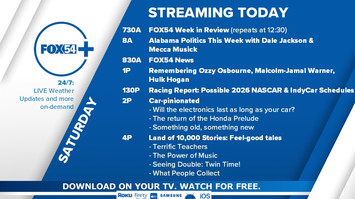 Today on FOX54+ | Week in Review; Remembering Ozzy, Warner, Hogan; Racing Report; Car-pinionated; Land of 10,000 stories