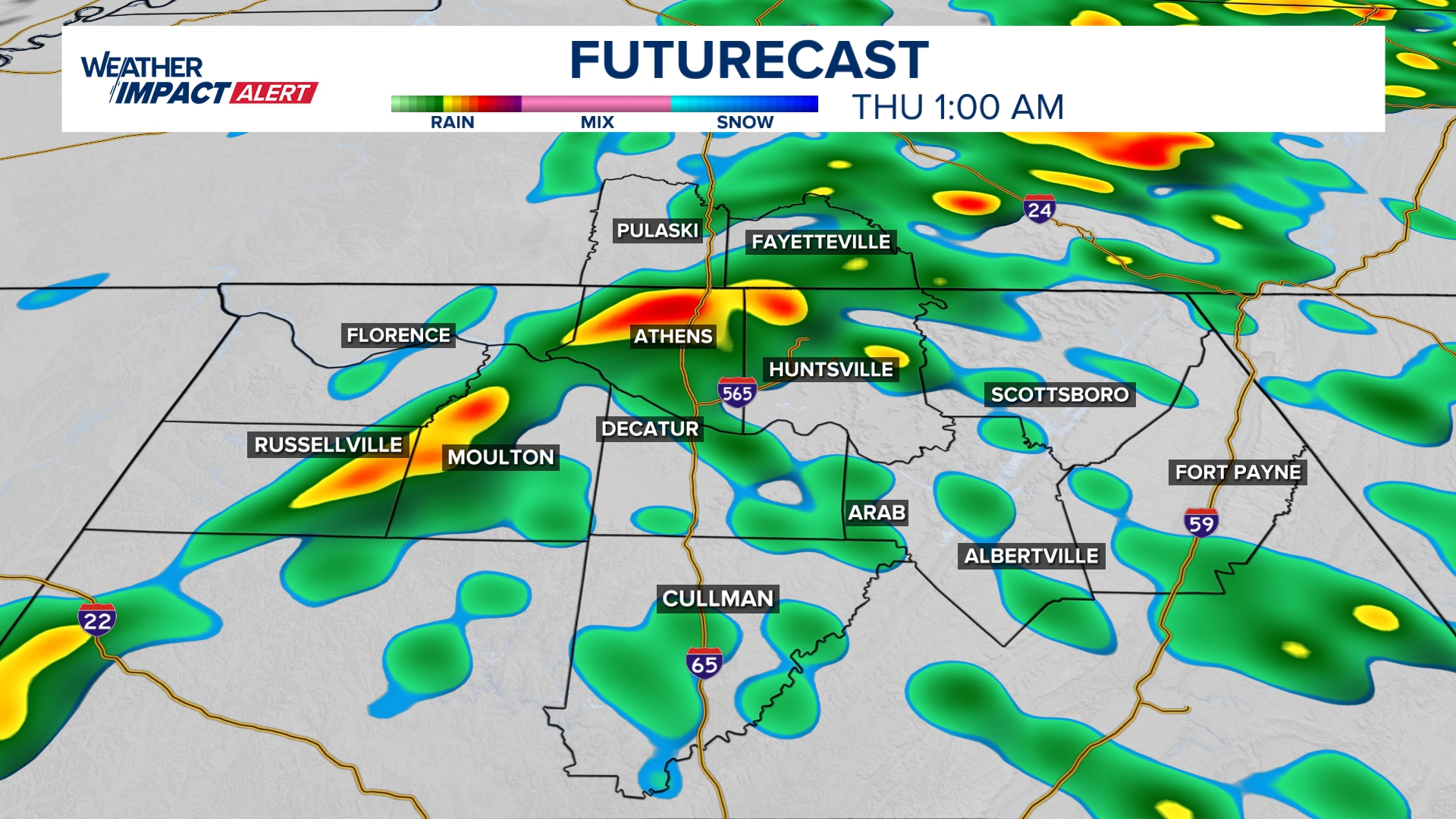 Showers and storms more widespread Wednesday night before becoming more scattered through Thanksgiving