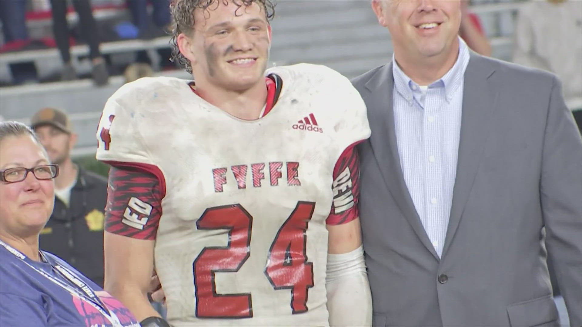 Logan Anderson holds the single-season rushing yards (2,864) and touchdowns (45) record at Fyffe High School.