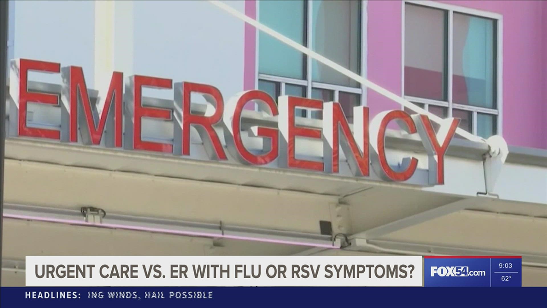 When should you visit an urgent care or emergency room for RSV or Flu infection symptoms?