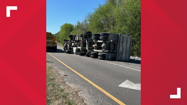 Dump truck overturns on Hwy 157, southbound lanes closed ...