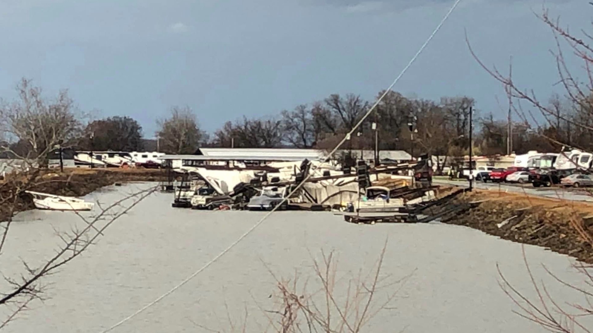 Homes and businesses in Decatur, including a marina, were damaged by severe weather.