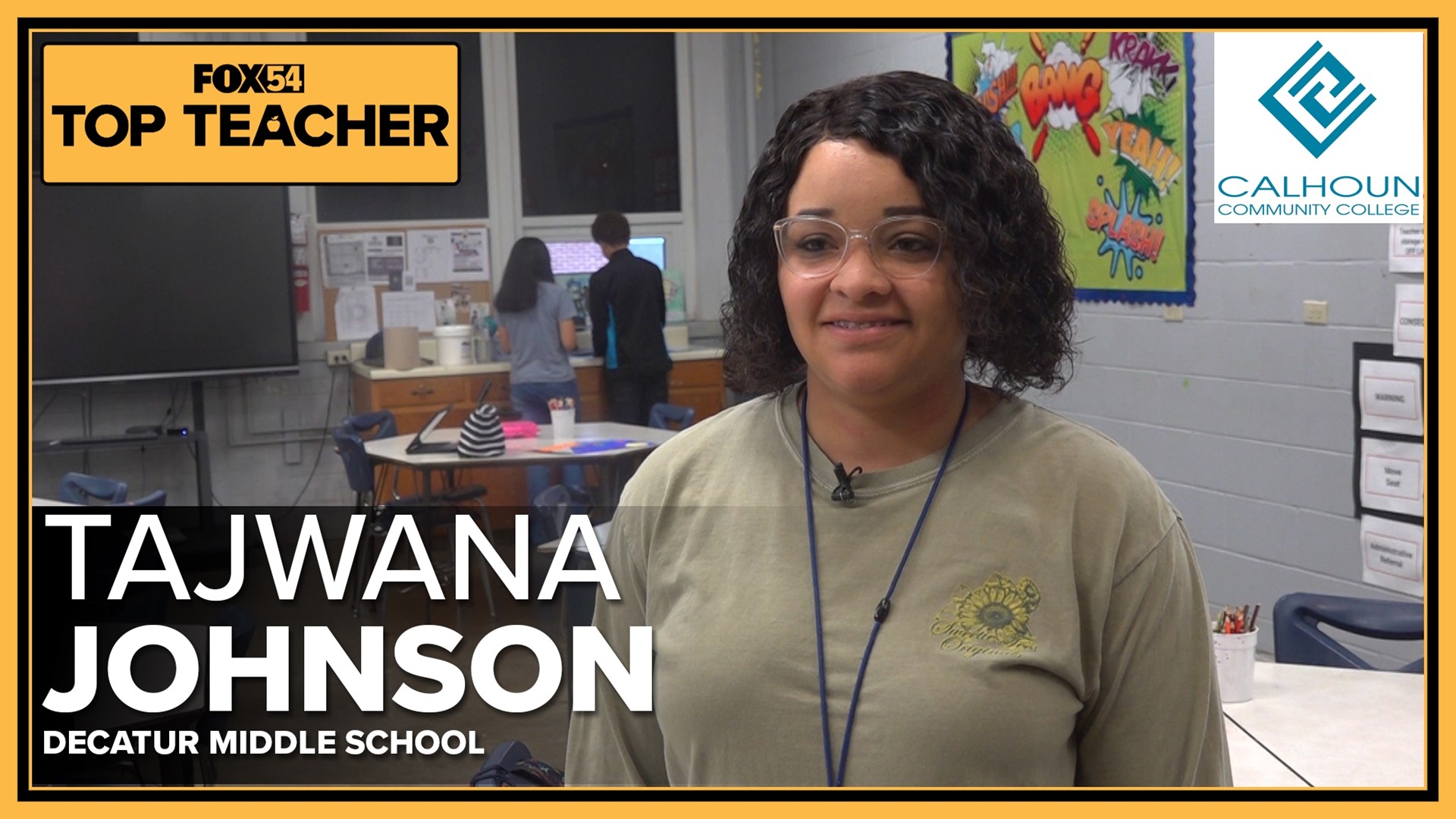 The top teacher of the week Tajwana Johnson mentors and teaches students how to be creative with art.