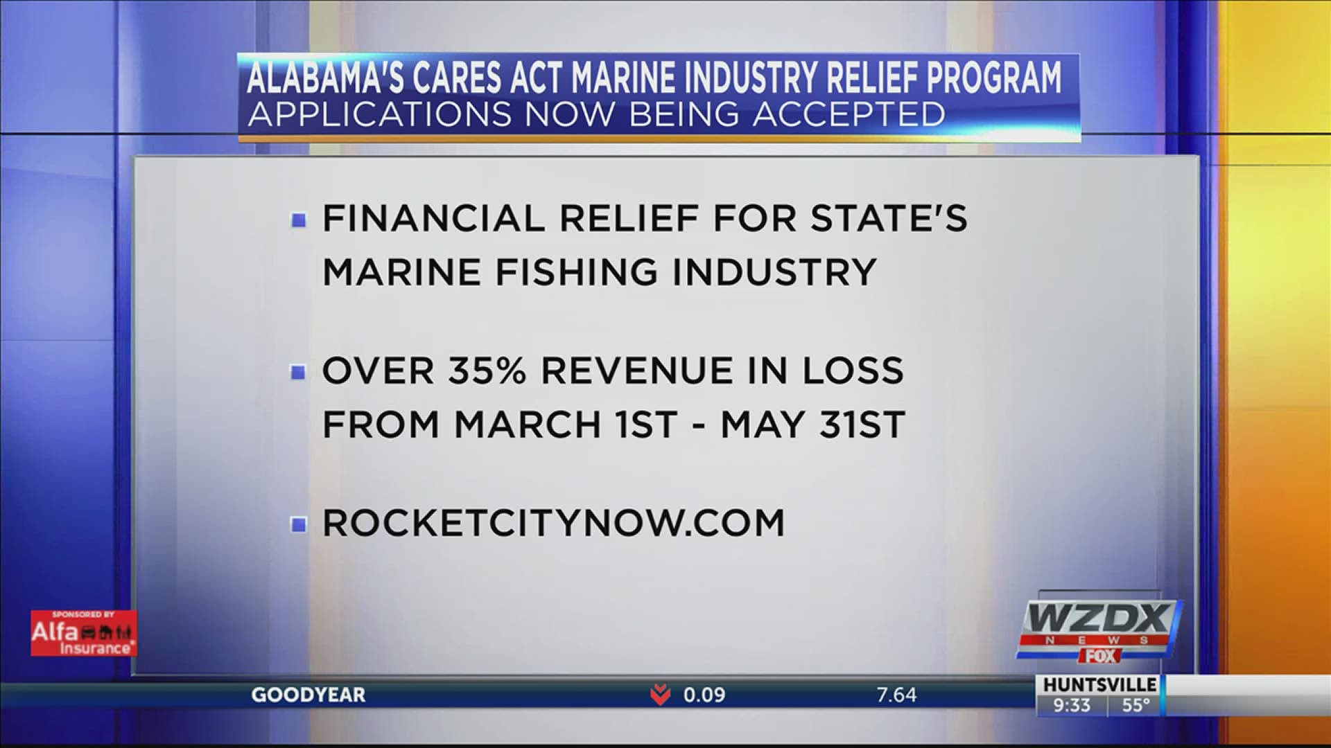 The program is designed to help financial relief due to the impact of COVID-19 on the marine fishing industry in Alabama.