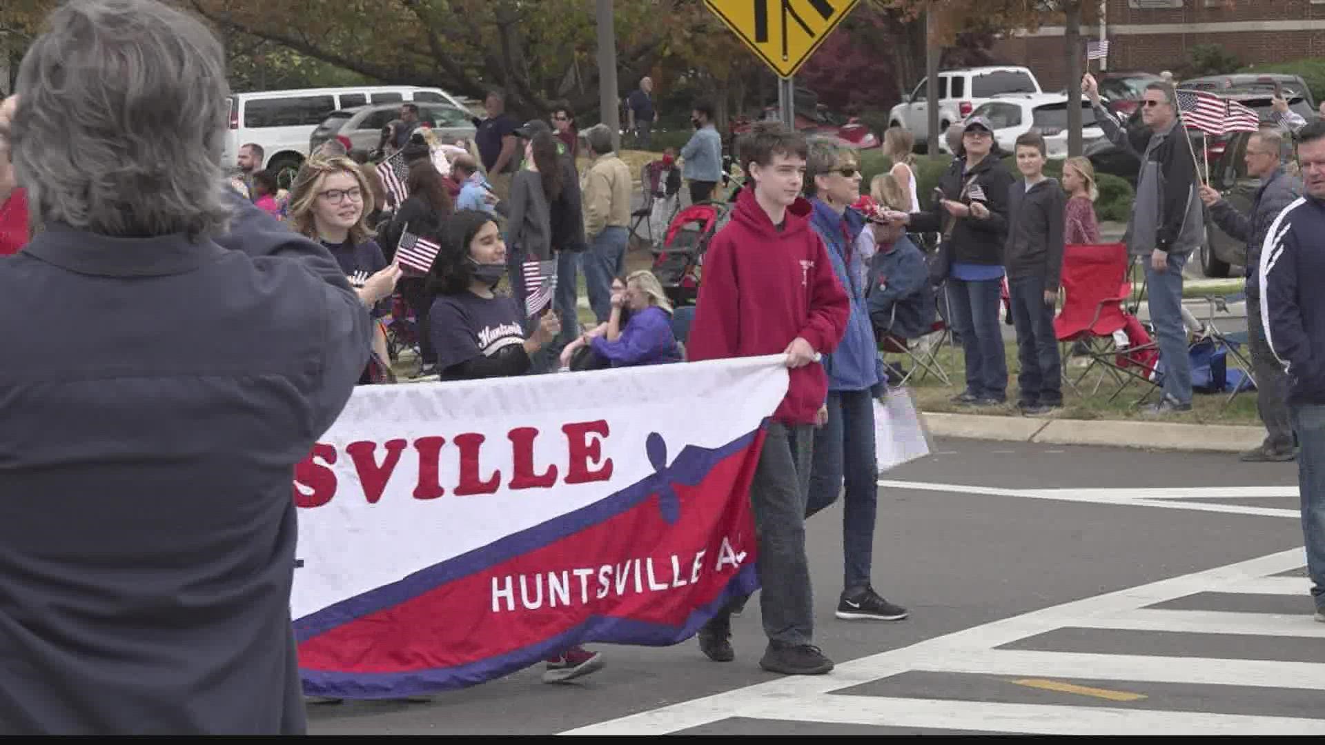 Thousands of people gathered in Downtown Huntsville on Thursday morning to celebrate Veterans Day.