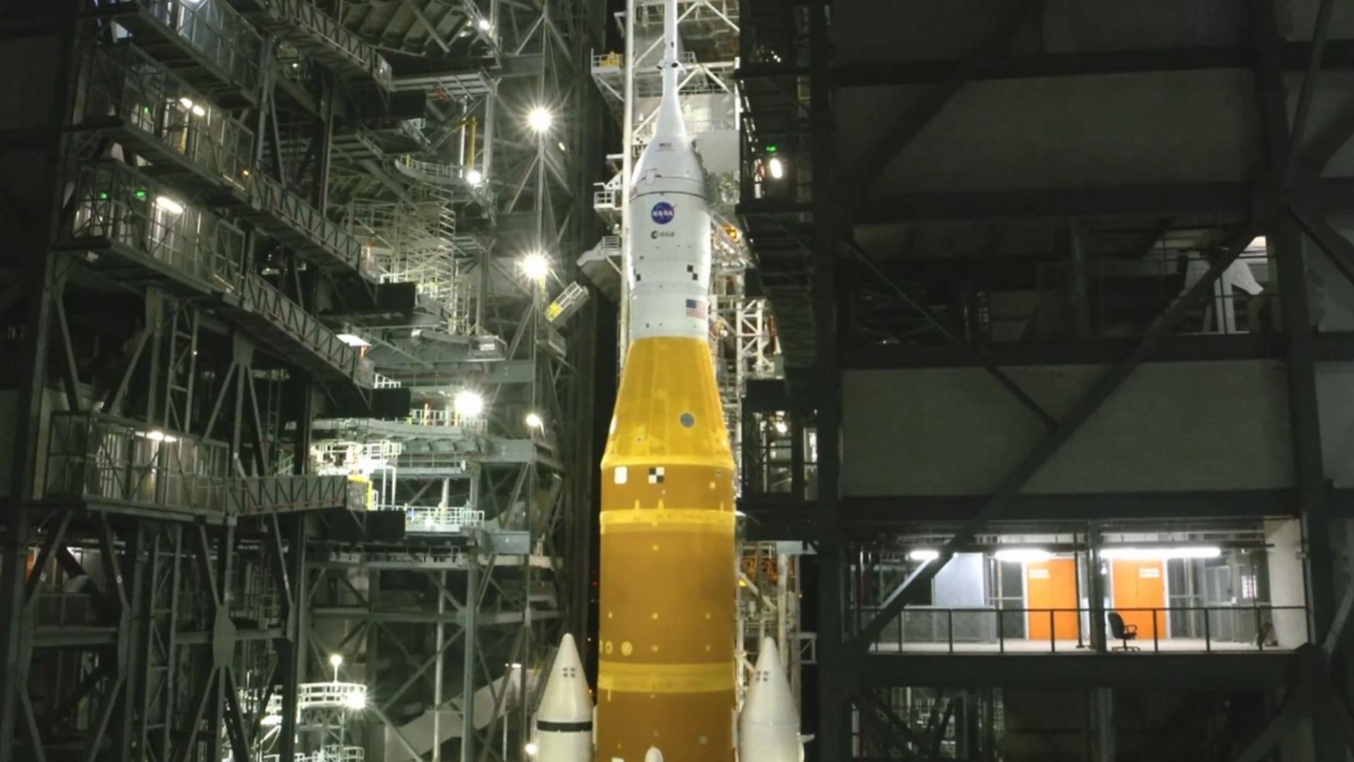 NASA moves its Artemis II moon rocket off the launch pad for more ...