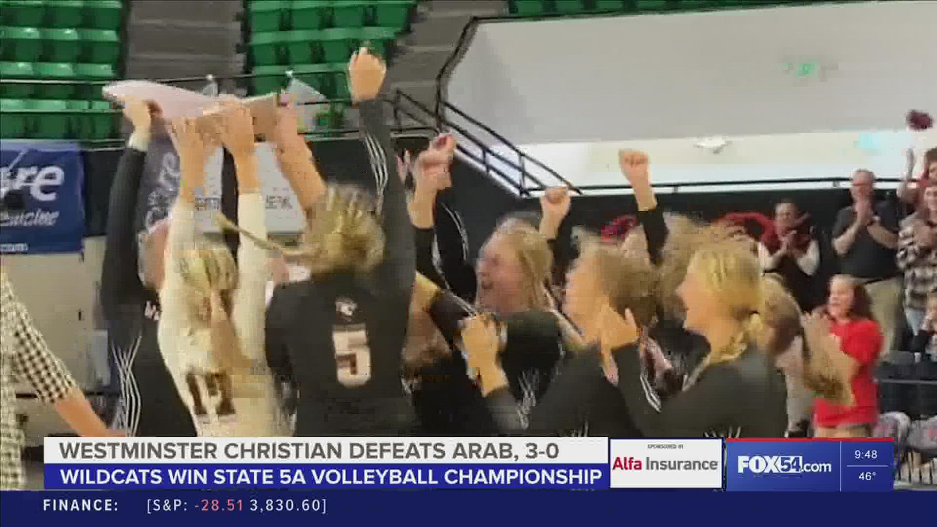 Senior Meg Paparella opened strong with six of her match-high 19 kills in the first set as Westminster Christian downed Arab 3-0 to win the Class 5A Championship
