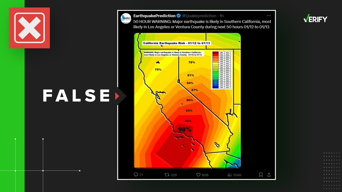 A social media post predicts a 'big earthquake' – but is it accurate?