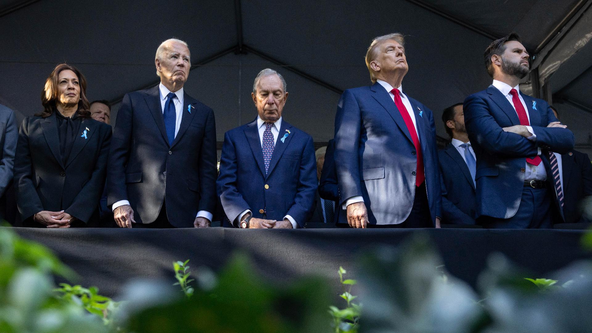 Vice President Kamala Harris and former President Donald Trump both attended the 9/11 observances in New York, along with President Joe Biden and Sen. JD Vance.